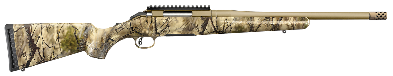Ruger American 6.5 Creedmoor, 16″ Barrel, GoWild I-M Brush, Burnt Bronze, 4rd