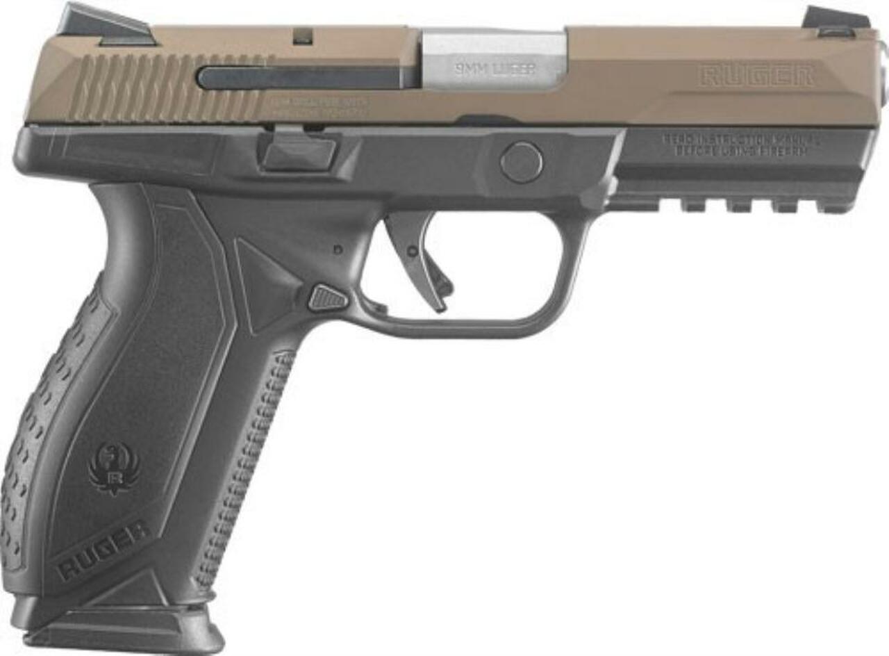 Ruger American 9mm, 4″ Barrel, Borwn Cerakote Slide 17rd Mag