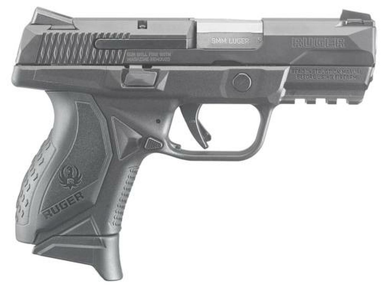 Ruger American Compact 9mm, 3.5″, 10rd, Novak Sights, Black Nitride