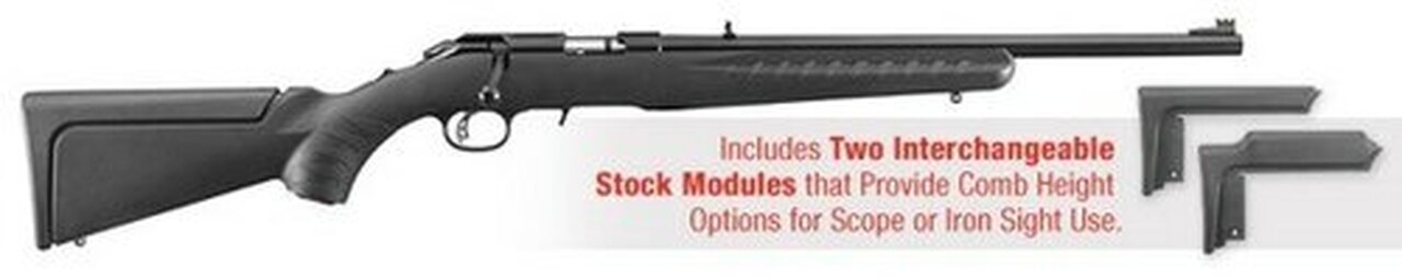 Ruger American Compact Rimfire Rifle .22 Magnum 18″, Satin Blue Finish