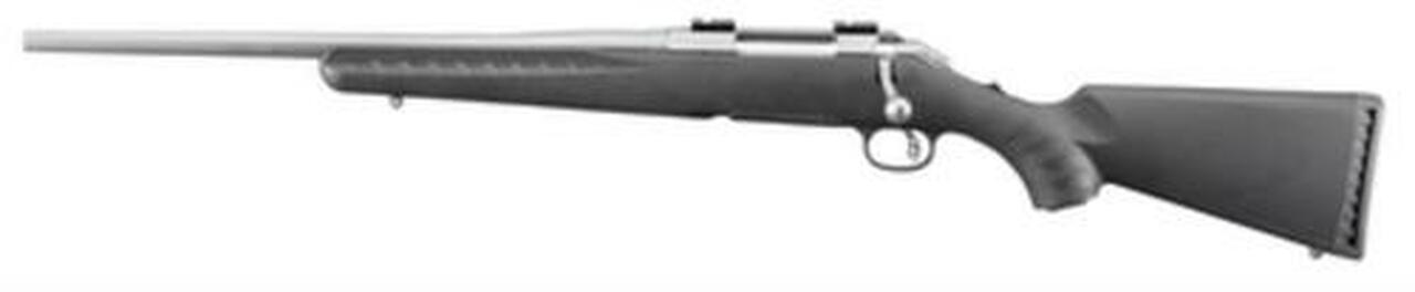 Ruger American Rifle All Weather Compact .243 Winchester 18″ Barrel Matte Stainless Finish Black Composite Stock 4rd Left Hand