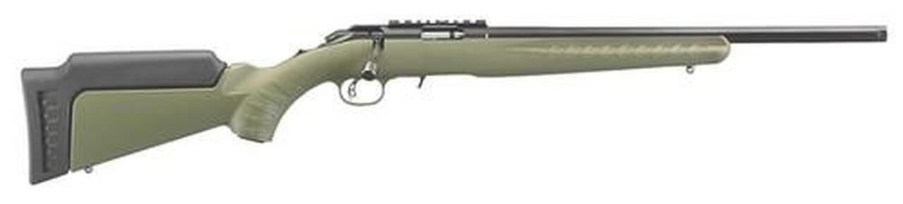 Ruger American Rifle Predator Bolt 22LR 18″ Threaded, Synthetic ODG Stock Blued, 10 rd