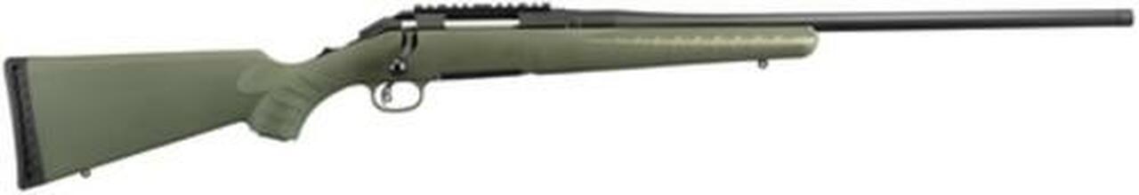 Ruger American Rifle Predator Bolt .243 Win 22″ Barrel, Moss Green Comp Stock Black, 4rd
