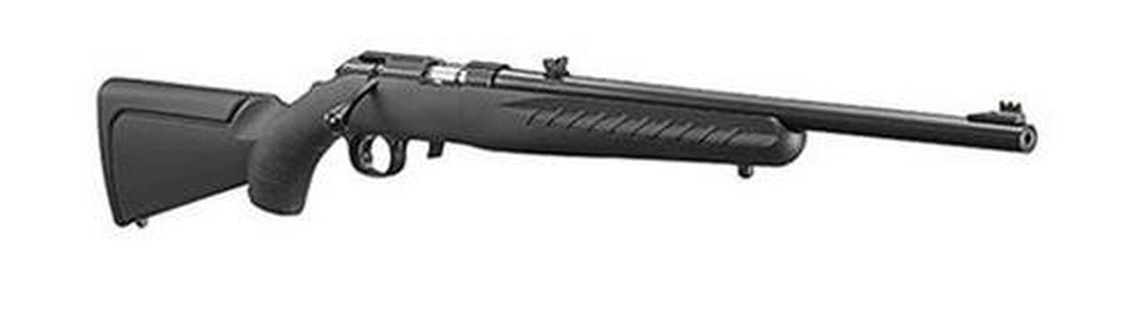 Ruger American Rifle Rimfire .22LR 18″ Synthetic, Red Fiber Optic Sight