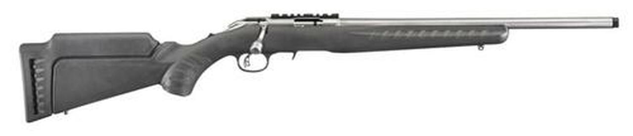 Ruger American Rimfire 17 HMR 18″ Threaded Barrel Synthetic Stock SS 9 rd Mag