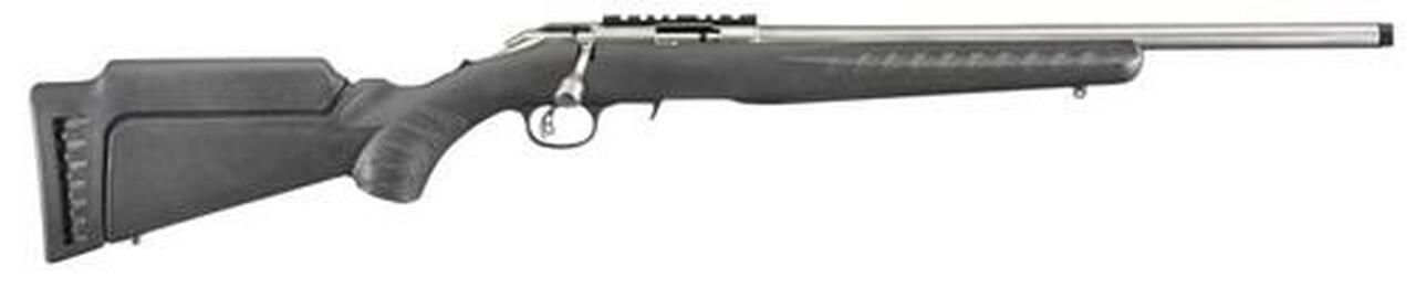 Ruger American Rimfire 22 Win Mag 18″ Threaded Barrel Synthetic Stock SS 9rd Mag