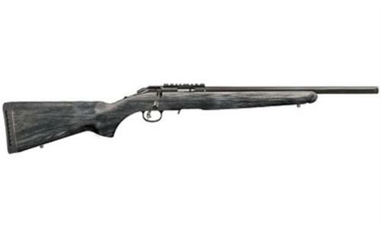 Ruger American Rimfire 22LR, 18″ Threaded Barrel Black Laminate Stock10 Rd Mag