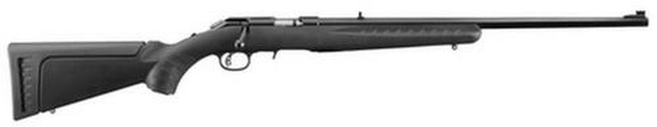 Ruger American Rimfire Rifle 22LR, 22″ Barrel, Satin Blue, 2 Interchangeable Stock Modules, Black Composite Stock, 10rd
