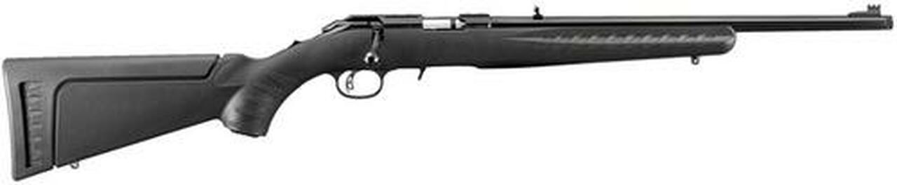 Ruger American Rimfire Standard, TB Bolt 22WMR 18″ Barrel, Black Synthetic Stock Blued, 9rd
