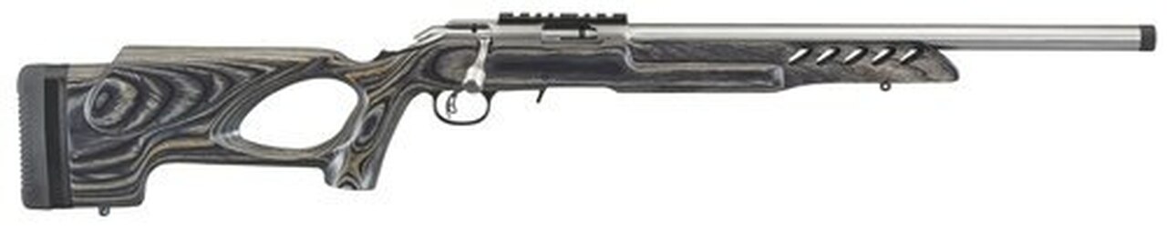 Ruger American Rimfire Target, .22 LR, 18″, 10rd, Thumbhole Stock, Stainless Steel