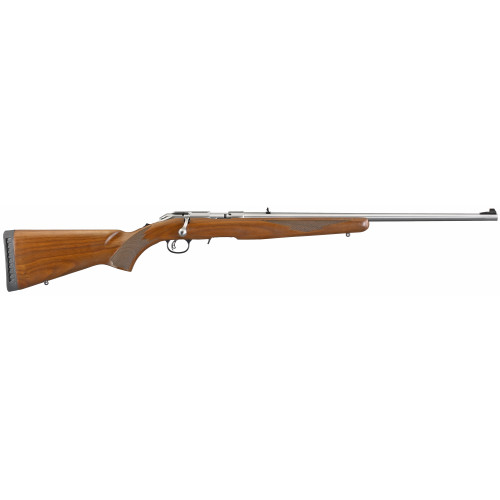 Ruger American TALO Exclusive 17 Hornady Magnum Rimfire, 22″ Barrel, Satin Walnut, Silver Rec, 9rd