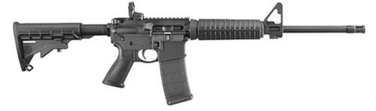 Ruger AR-556 AR-15 5.56/223, M4 Flat Top, 16″ Barrel, Flip Up Sights, 30rd