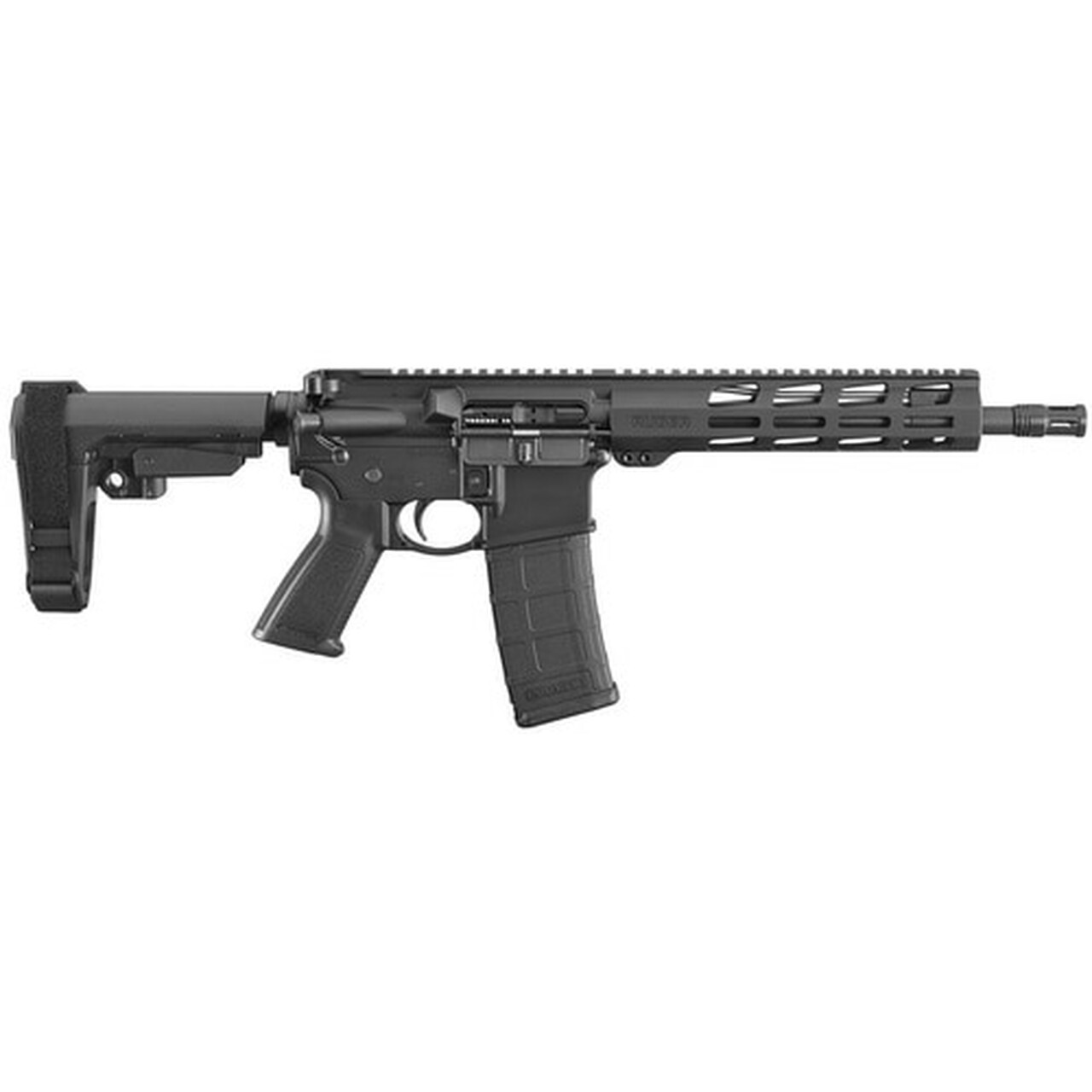 Ruger AR-556 AR-15 Pistol 223/556mm, 10.5″ Barrel, Black, SBA3 Pistol Brace, 30rd