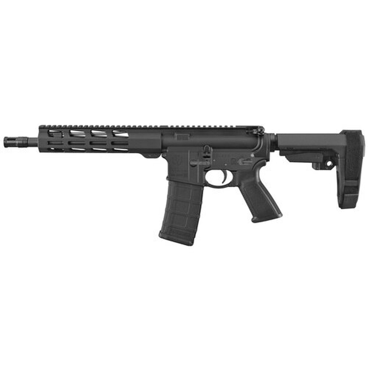 Ruger AR-556 AR-15 Pistol 223/556mm, 10.5″ Barrel, Black, SBA3 Pistol Brace, 30rd