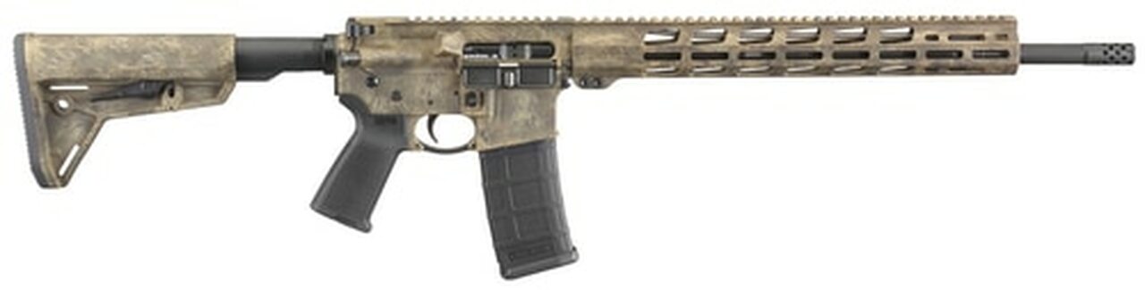 Ruger AR556 AR-15 5.56/223 18″ Barrel Frazzled Camo Brown Cerakote 30rd Mag