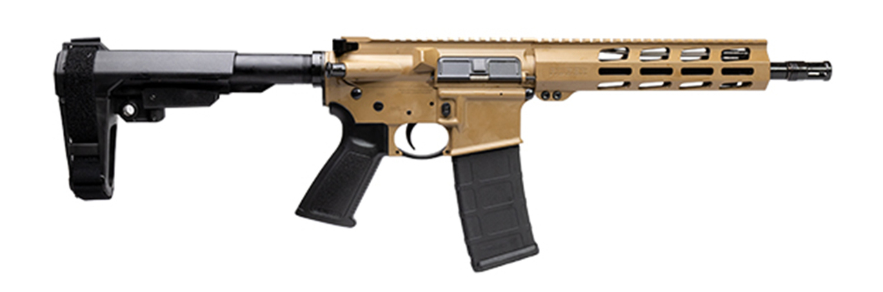 Ruger AR556 Pistol 5.56/.223, 10.5″ Barrel, Davidson’s Dark Earth, SBA3, 30rd