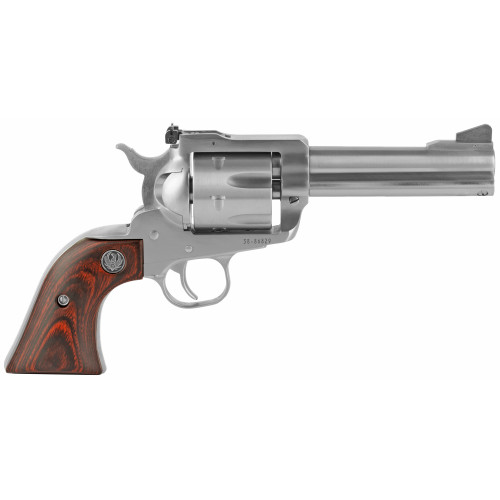 Ruger Blackhawk 357 Magnum/9mm, 4.6″ Barrel, Stainless Steel, Hardwood Grip, 6rd