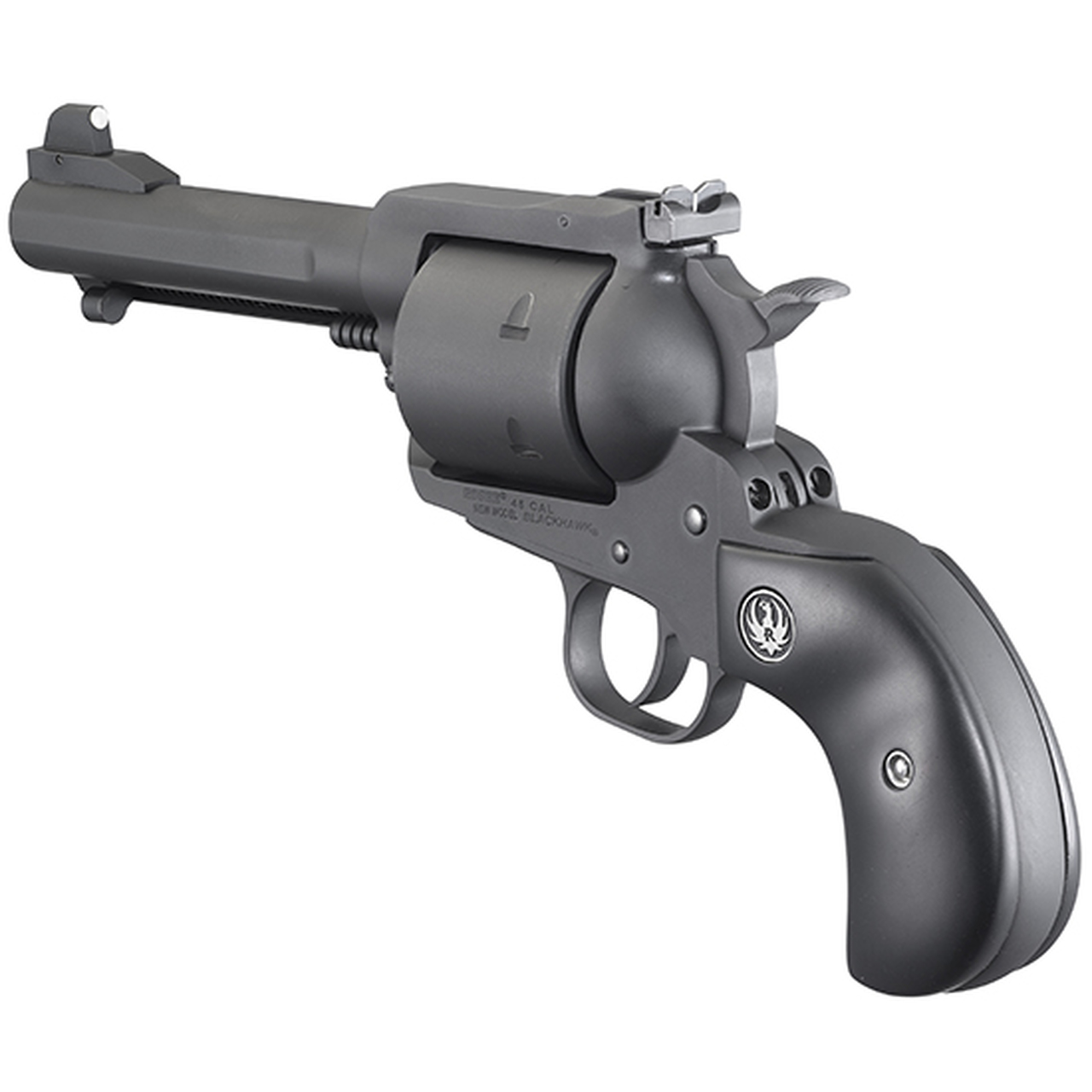 Ruger Blackhawk Birds Head Wiley Clapp 45 Colt/45 ACP, 4″ Barrel, Matte Black, 2 Cylinders, 6rd
