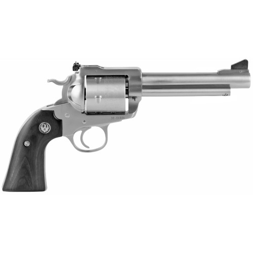 Ruger Blackhawk Bisley 45 Long Colt/45 ACP, 5.5″ Barrel, Stainless Steel, Black Wood Grip, 6rd