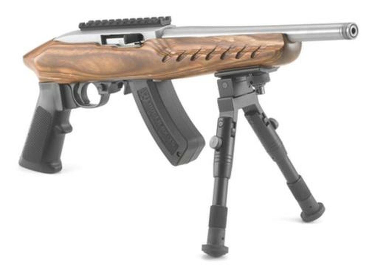 Ruger Charger Pistol, 22LR, 10″ Barrel, 15rd, Threaded Barrel, Wood/Stainless