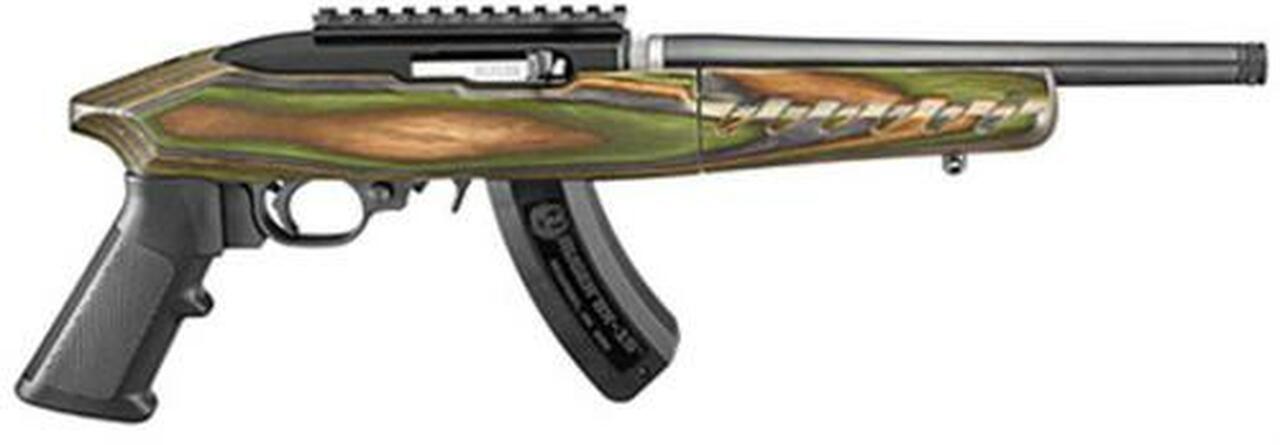 Ruger Charger Takedown Pistol, 22LR, 10″, Green Mtn. Laminate Stock, 15 Rd