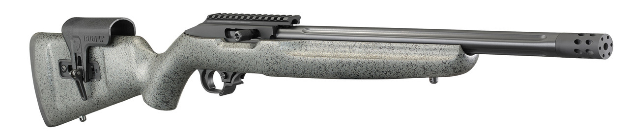 Ruger Custom Shop 10/22 Competition, .22 LR, 16″ Fluted Barrel, Brake, Speckled Gray Stock, 10rd Mag