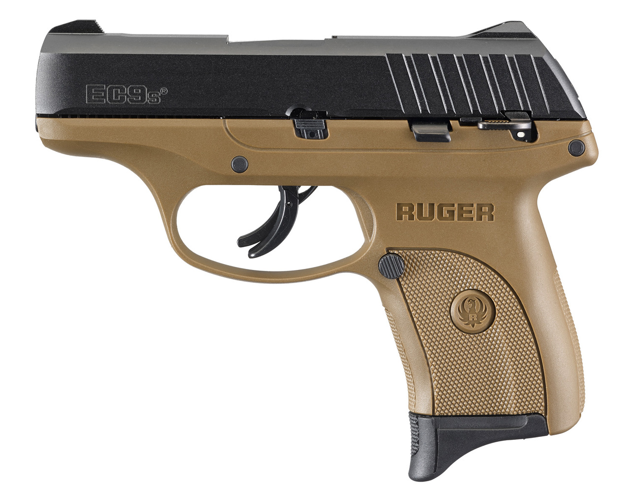 Ruger EC9s 9mm, 3.12″ Barrel, Fixed Sights, Manual/Trigger Safety, FDE, 7rd