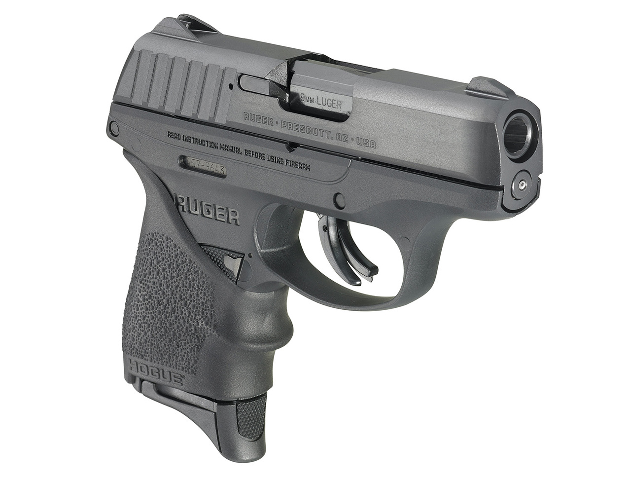 Ruger EC9s 9mm, 3,1″ Barrel, Hogue Grip, Manual Safety, Black, 7rd