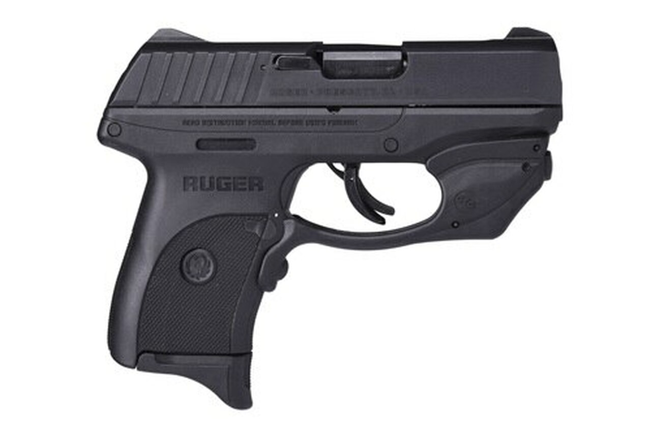 Ruger EC9S Laser Striker Fired, Compact, 9MM, 3.1″ Barrel Thumb Safety, Crimson Trace Red Laser, 7rd Mag