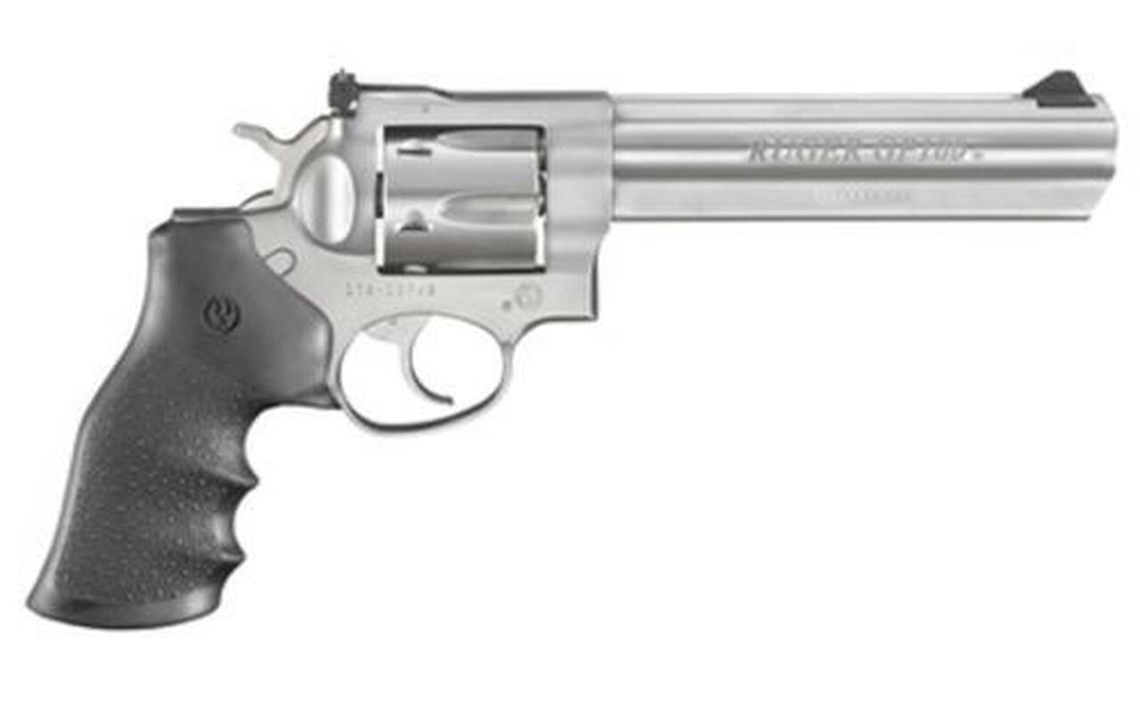 Ruger GP100, .327 Federal Magnum, 6″ Barrel, 7rd, Hogue Grip, Stainless Steel