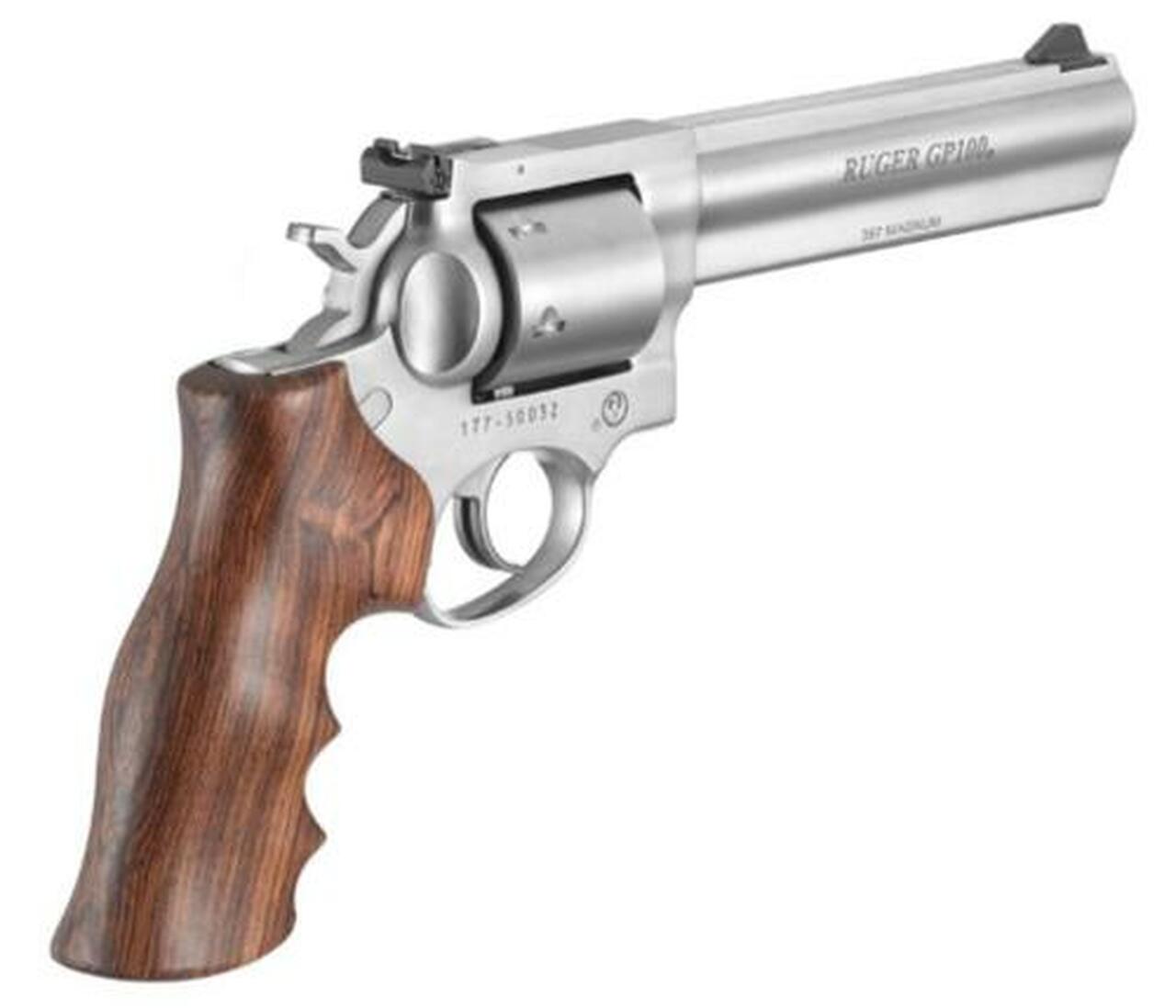 Ruger GP100 357 Mag/38 Spec 6.5″ Barrel Stainless Steel, Unfluted Cylinder, 6 Round