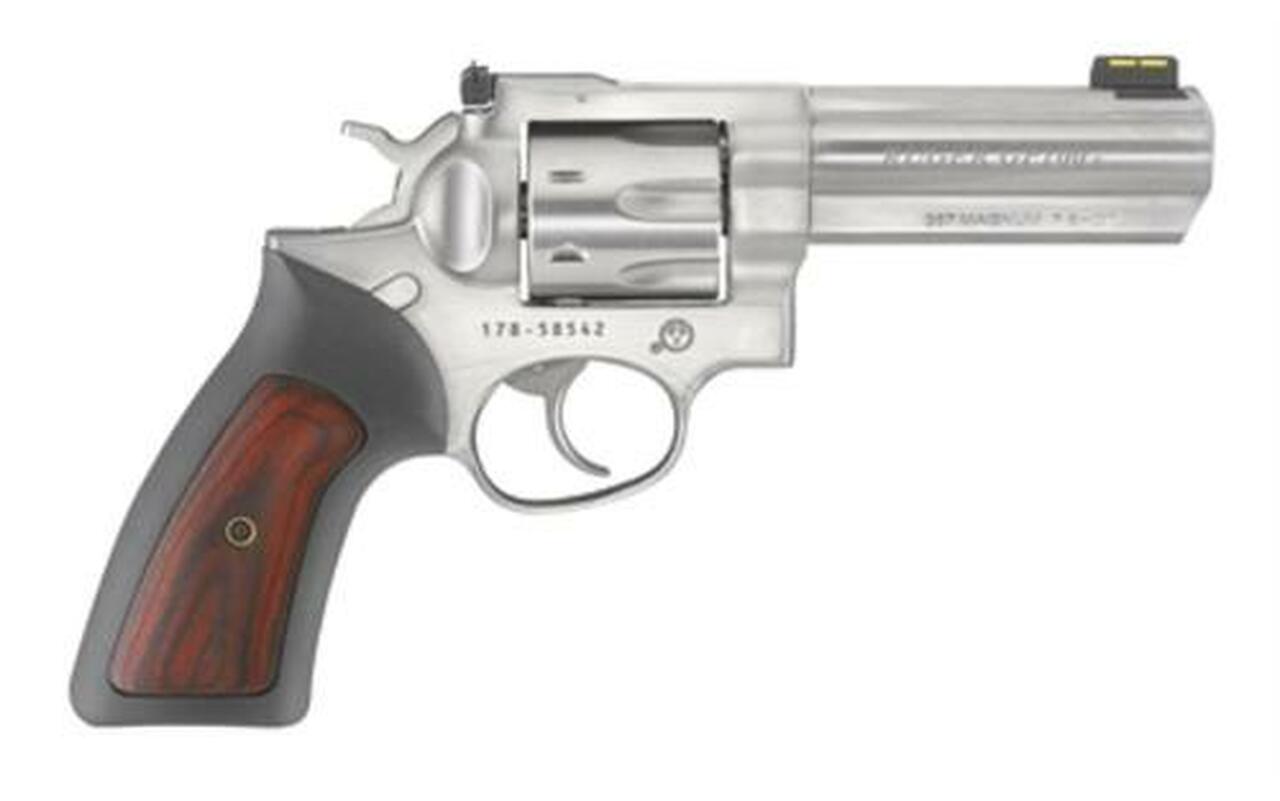 Ruger GP100 .357Mag 4.2″ Barrel SS Finish Fiber Optic Front Sight Adjustable Rear Sight 7rd