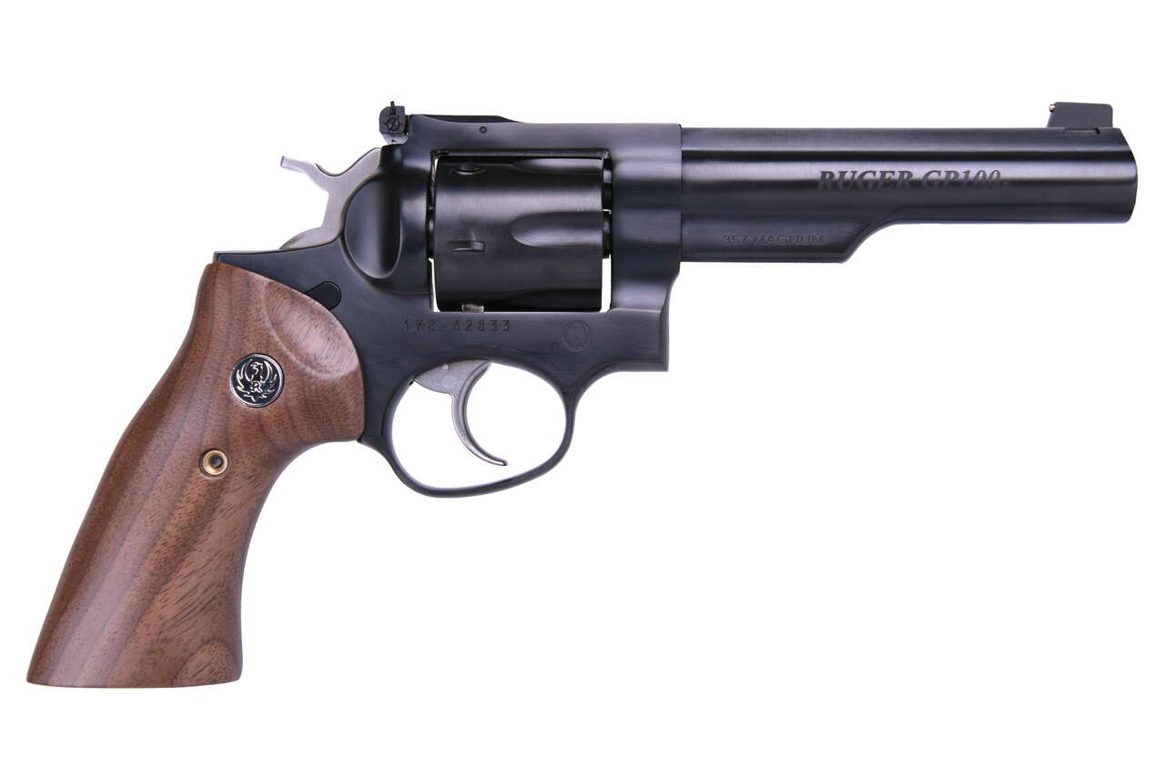 Ruger GP100 Limited Edition 357 Mag/38 Spc 5″ Half Lug Barrel Adjustable Sights Wood Grips 6rd