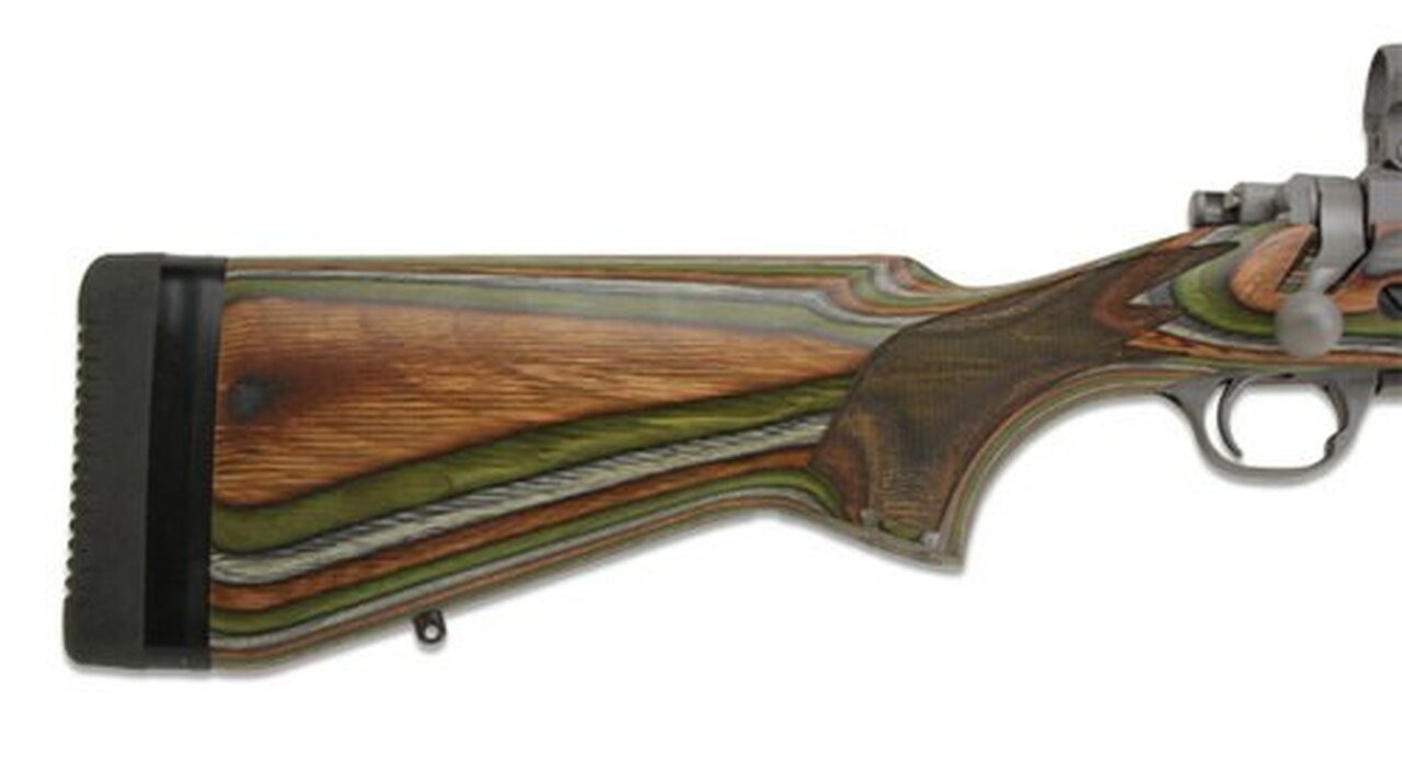 Ruger Guide Gun .300 RCM 20″ SS Hawkeye Matte Finish Removable Muzzle Brake, Laminate Stock