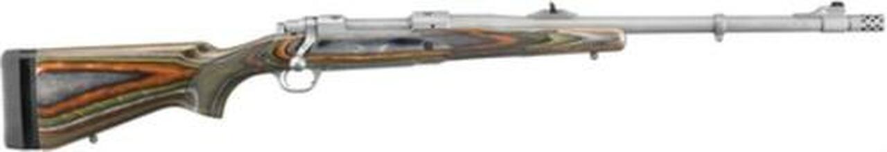Ruger Guide Gun .416 Ruger 20″ SS Barrel, Muzzle Brake Green Mounting Laminate Stock 3rd