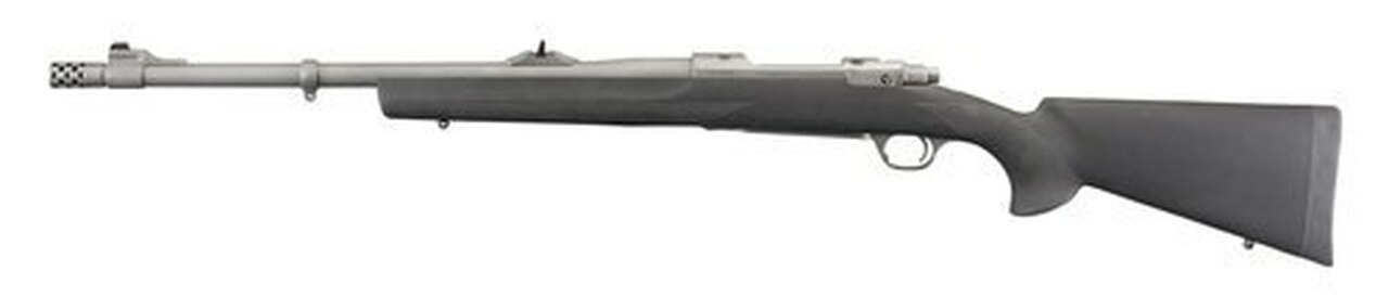 Ruger Hawkeye Alaskan .375 Ruger, 20″ Barrel, Hogue Overmolded Black Stock, Stainless Steel, 3rd