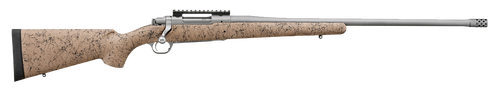 Ruger Hawkeye FTW Hunter 6.5 PRC, 24″ Threaded Barrel, Tan/Black Speckled Stock, 4rd
