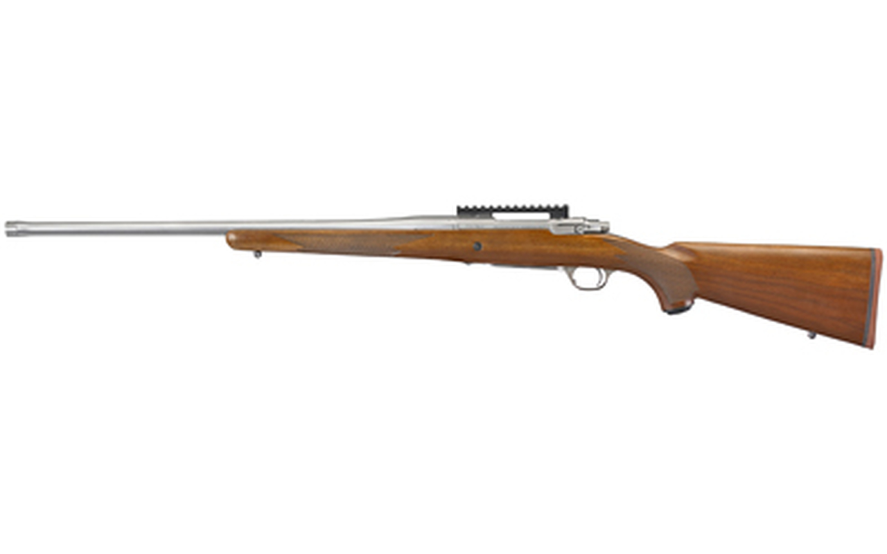 Ruger Hawkeye Hunter 204 Ruger, 24″ Free Floated Cold Hammer Forged Barrel, 1/2X28 Threads, Satin Stainless Finish, Walnut Stock, LC6 Trigger, 5rd