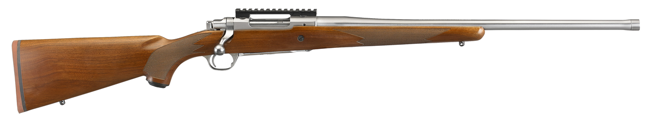 Ruger Hawkeye Hunter 6.5PRC, 22″ Free Floated Cold Hammer Forged Barrel, 5/8X24 Threads, Satin Stainless Finish, Walnut Stock, LC6 Trigger, 3rd