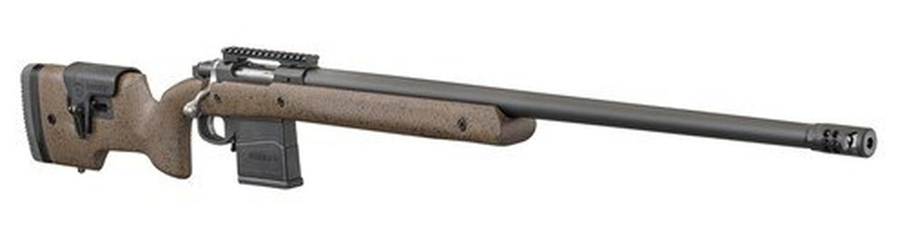 Ruger Hawkeye Long Range Target, 6.5 Creedmoor, 26″, Speckled Black/Brownl Laminate