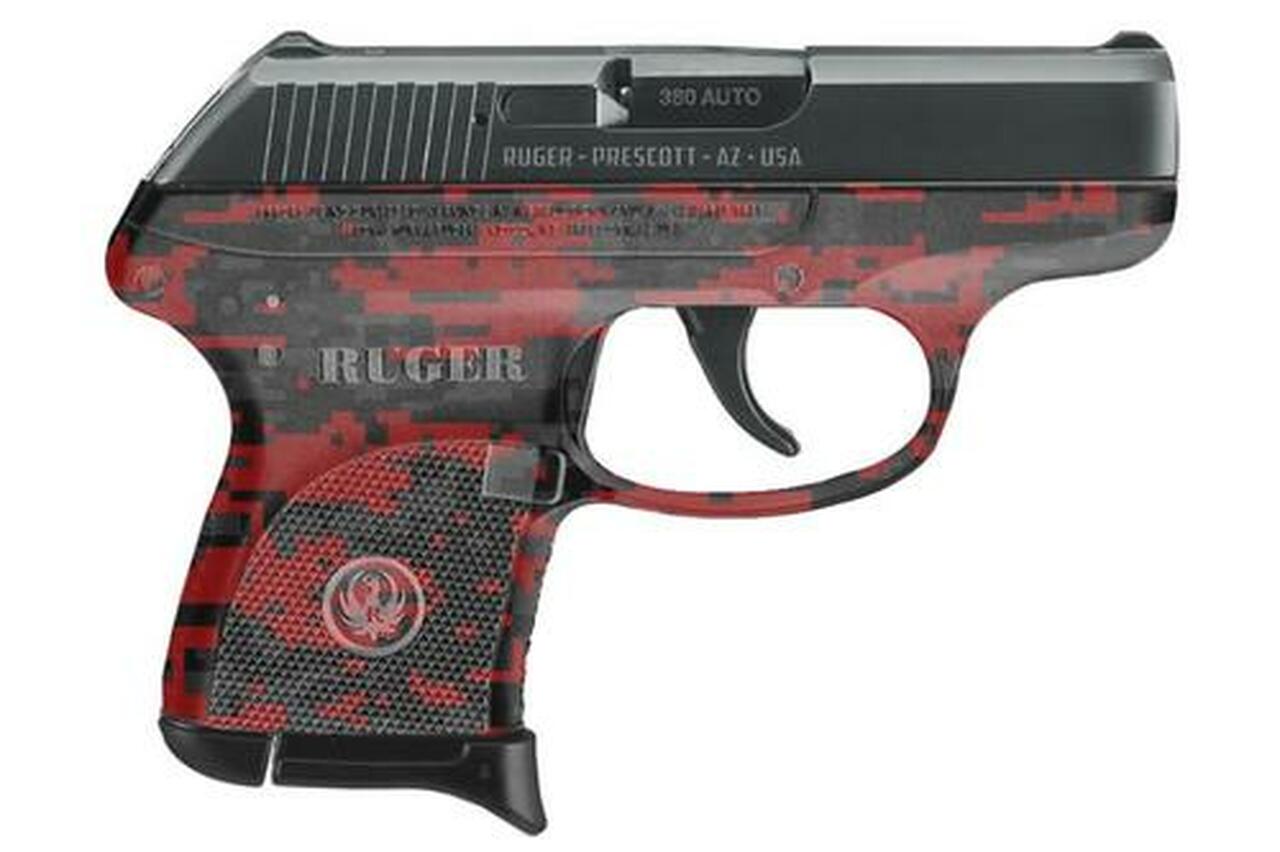 Ruger LCP .380 ACP, Red Digital Camo Frame, 2.75″,, , 6 rd