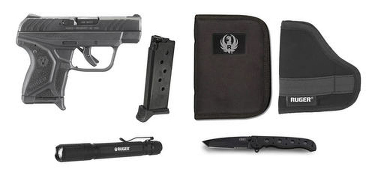 Ruger LCP-II EDC Value Package 380acp 2.75″ Barrel Zippered Case, Holster, Flashlight, Knife and Extra Mag