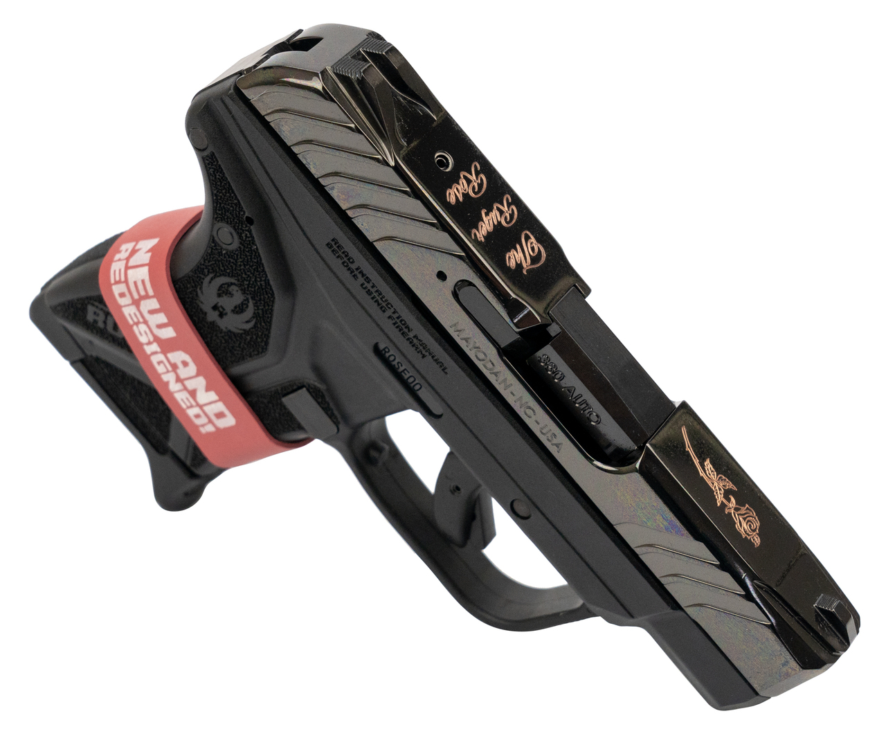 Ruger LCP II Rose Gold .380 ACP, 2.75″ Barrel, Rose Gold Engraving, Black, 6rd