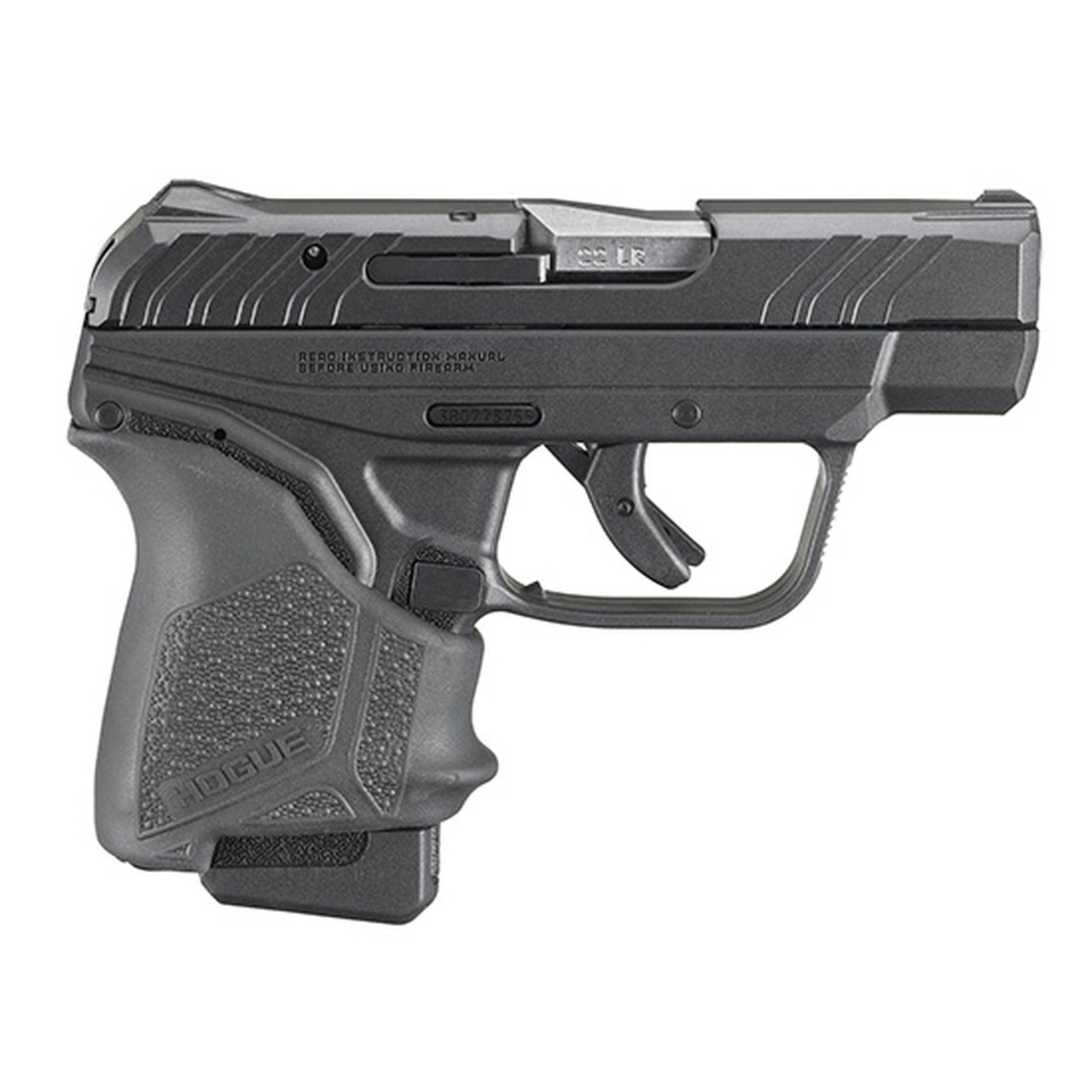 Ruger, LCP II, Semi-automatic Pistol, Double Action Only, Compact, 22 LR, 2.75″ Barrel, Nylon Frame, Black, Hogue Grip Sleeve, Fixed Sights, 1-10Rd Magazine, Right Hand, Manual Safety