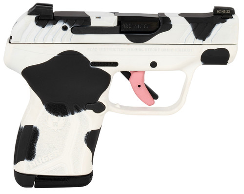 Ruger LCP Max 380 ACP, 2.8″ Barrel, Cow Camo, Pink Trigger, 10rd