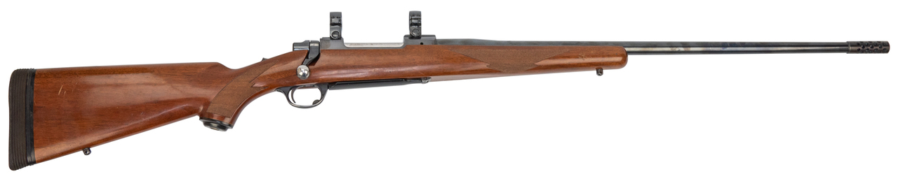 Ruger M77 .338 Win Mag, Trade-In, 23″ Barrel, 1″ Rings, Walnut, 3rd