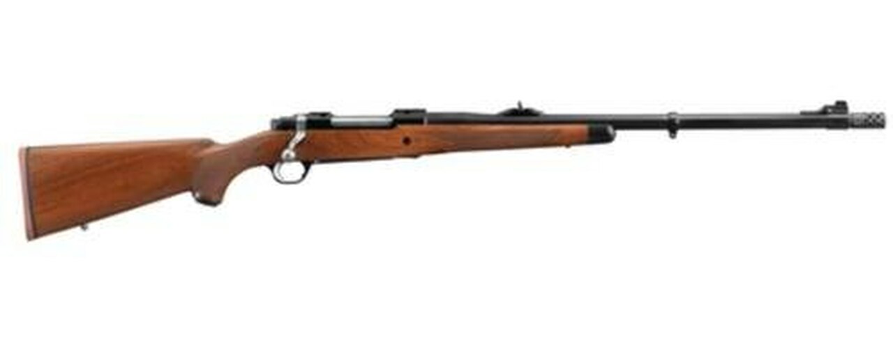 Ruger M77 Hawkeye African .300 Win Mag 23″ Barrel Satin Blue Finish Removable Muzzle Brake American Walnut Stock 3 Round