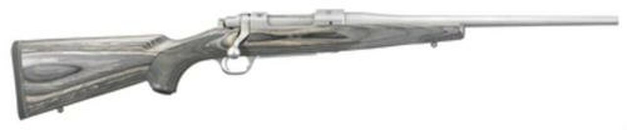 Ruger M77 Hawkeye Compact .243 Winchester 16.5 Inch Stainless Steel Barrel Black Laminate Stock No Sights 4 Rounds