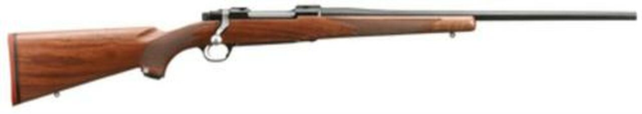 Ruger M77 Hawkeye Standard .270 Win 22″ Satin Blue Finish Barrel American Walnut Stock No Sights 4 Rounds