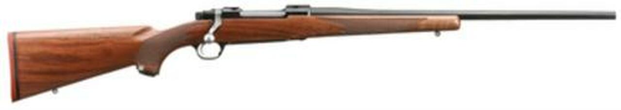 Ruger M77 Hawkeye Standard .300 Win Mag 24″ Satin Blue Finish Barrel American Walnut Stock No Sights 3 Rounds